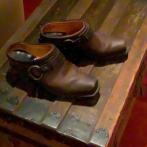 Frye Harness Belted Carson Mule Wm 9 | Vintage